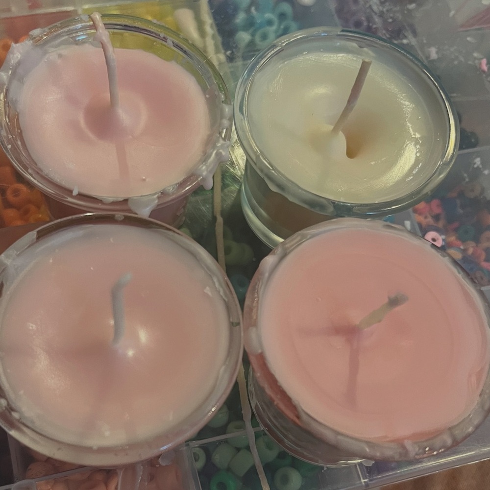 Set of Pink and White Scented Candles